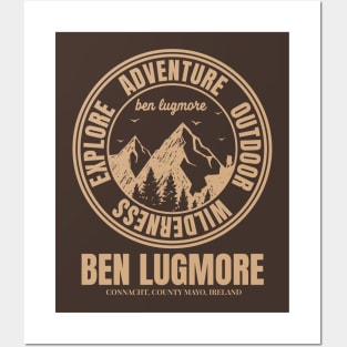 Mountain Hike In Ben Lugmore Ireland, Hiker’s HikingTrails Posters and Art